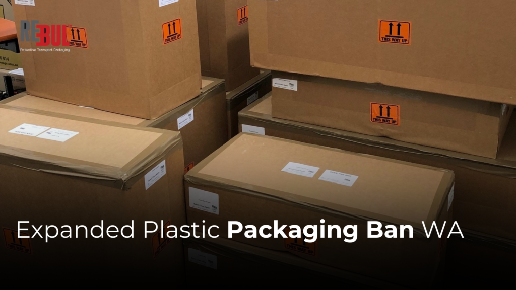 Stacked cardboard transport boxes demonstrating sustainable protective packaging solutions as an alternative to expanded plastic packaging in Western Australia.