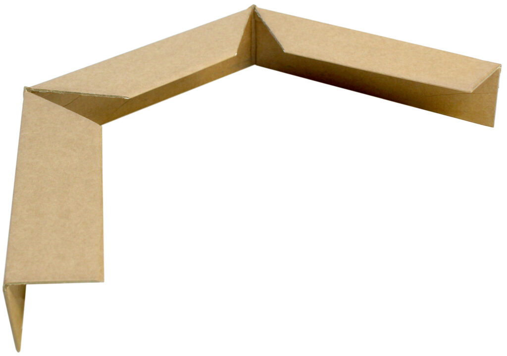 Flat board cut and folded into a custom rectangular profile